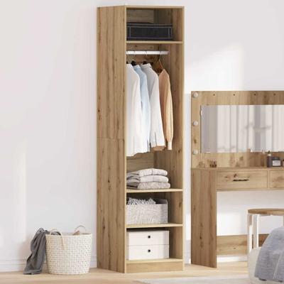Kledingkast met plank artisanaal eikenkleurig Bewerkt hout