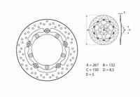 BREMBO Serie Oro remschijf, remschijven voor de moto, zwevend 78B40817