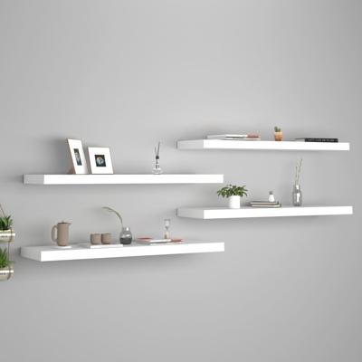 Wandschappen zwevend 4 st 90x23,5x3,8 cm MDF wit