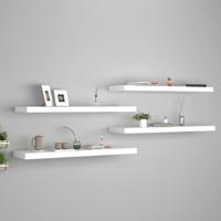 Wandschappen zwevend 4 st 90x23,5x3,8 cm MDF wit