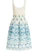 ETRO robe évasée à broderie anglaise - Bleu