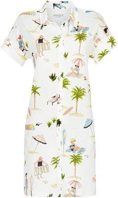 Zomers kleurrijk doorknoopnachthemd