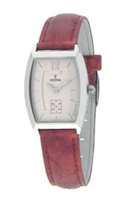 Horlogeband Festina F16025-3 Leder Rood 16mm