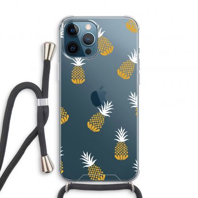 Ananasjes: iPhone 12 Pro Transparant Hoesje met koord