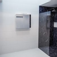 Spiegelkast Vico Cube | 80x70 cm | 1 Deur | Zonder verlichting | Marmerlook