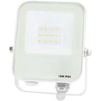 LED Bouwlamp 10W IP65 - Koud Wit 6500K - Aluminium Mat Wit