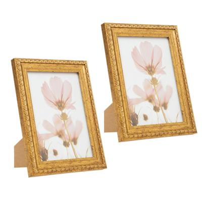 Atmosphera Fotolijstje - 2x - voor 13 x 18 cm foto - goud - mdf/glas - ornament frame 17 x 22 cm