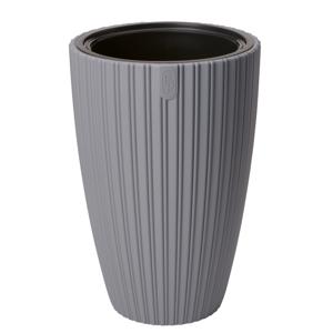 Form Plastic Plantenpot/bloempot Mika - kunststof - lichtgrijs - D40 x H58 cm - met binnenpot