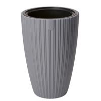 Form Plastic Plantenpot/bloempot Mika - kunststof - lichtgrijs - D40 x H58 cm - met binnenpot