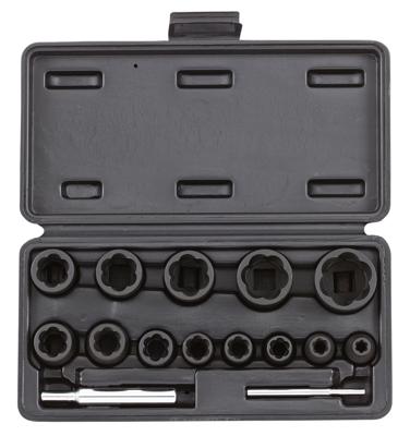Spiraaldoppenset 1/4" & 1/2", 15 dlg. 818026