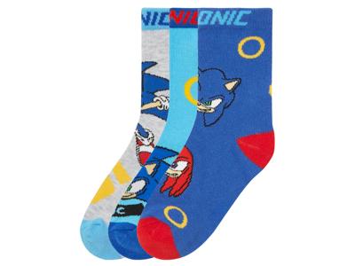 3 paar kindersokken (Sonic, 19-22)