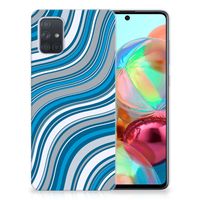 Samsung Galaxy A71 TPU bumper Waves Blue - thumbnail