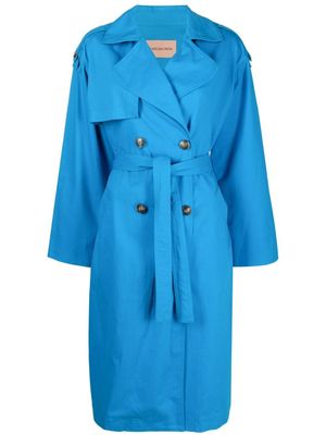 Yves Salomon trench à taille nouée - Bleu