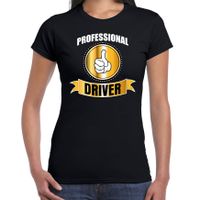 Professional driver / professionele chauffeur t-shirt zwart dames - Chauffeur cadeau shirt - thumbnail