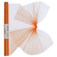 Oranje organza stof op rol 40 x 200 cm hobbymateriaal   -