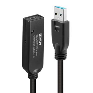 Lindy 43375 USB-kabel USB 3.2 Gen 1 (3.1 Gen 1) 20 m USB A Zwart