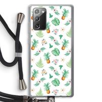 Ananas bladeren: Samsung Galaxy Note 20 / Note 20 5G Transparant Hoesje met koord