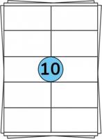 Huismerk A4 Stickervellen voor pakketten en brieven | 105 x 57 mm | Wit - 10 Stickers per Vel - 100 stuks per verpakking