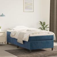 Boxspring met matras fluweel donkerblauw 90x190 cm