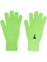 AMI Paris gants en laine mérinos à logo brodé - Vert