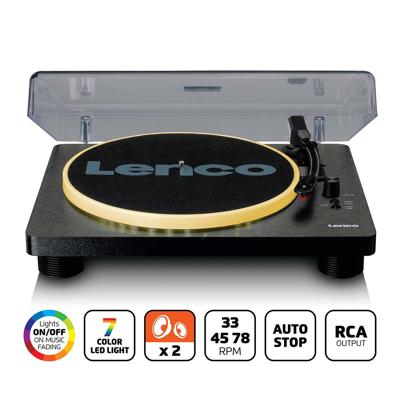 Lenco Platenspeler met PC-codering, luidsprekers en verlichting - LS-50LEDBK