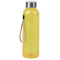 Waterfles / drinkfles / sport bidon Olympic - geel - kunststof - 500 ml - rvs schroefdop - thumbnail