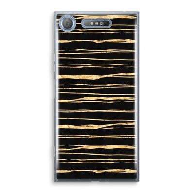 Gouden strepen: Sony Xperia XZ1 Transparant Hoesje