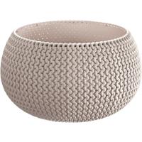 Tuin bloempot/plantenpot Splofy - rond - kunststof - taupe - D18 x H16 cm - 2,3 liter