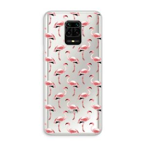 Flamingoprint groen: Xiaomi Redmi Note 10 Lite Transparant Hoesje
