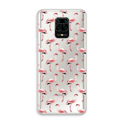 Flamingoprint groen: Xiaomi Redmi Note 10 Lite Transparant Hoesje