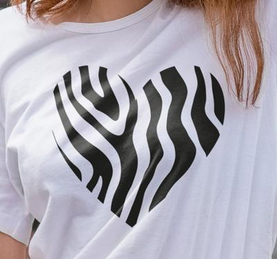 Zebra t-shirt Zebra print hart