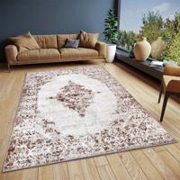 Vintage Vloerkleed Tanger - Crème/Bruin maat: 120x67cm - materiaal: Polypropyleen - Dekbed-Discounter.nl