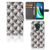 Motorola Moto G9 Play | E7 Plus | Telefoonhoesje | Met pasjeshouder | Salamander Grey