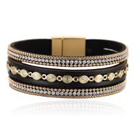 DEJA Brede Armband goudkleurig met ovale schakels in zwart