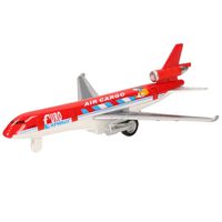 Rood air cargo speelgoed vliegtuigje van metaal 19 cm   -