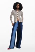 Wide Leg jeans met panelen - BLUE - 38