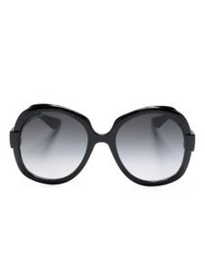 Gucci Eyewear lunettes de soleil oversize à plaque logo - Noir