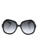 Gucci Eyewear lunettes de soleil oversize à plaque logo - Noir - thumbnail