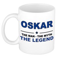 Naam cadeau mok/ beker Oskar The man, The myth the legend 300 ml   -