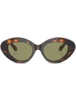 Giorgio Armani oval-frame tortoiseshell-effect sunglasses - Vert