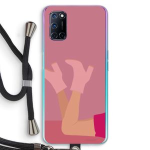 Pink boots: Oppo A92 Transparant Hoesje met koord