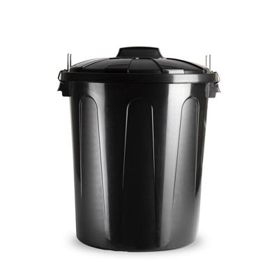 Plasticforte Vuilnisbak/prullenbak - 51 liter - zwart - kunststof - los deksel - kantoor/keuken