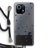 Blauwe stippen: Xiaomi Mi 11 Transparant Hoesje met koord