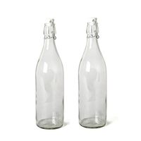 18x Beugelfles/weckfles van transparant glas met beugeldop 1 liter - Decoratieve flessen - thumbnail