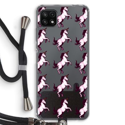 Musketon Unicorn: Samsung Galaxy A22 5G Transparant Hoesje met koord