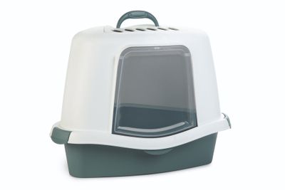 Kattenbak Sprint Corner+kap Wit/Blauw 40X56X40