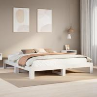 Bedframe zonder matras massief grenenhout wit 180x200 cm