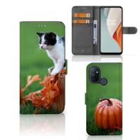 OnePlus Nord N100 | Telefoonhoesje | Met pasjeshouder | Kitten