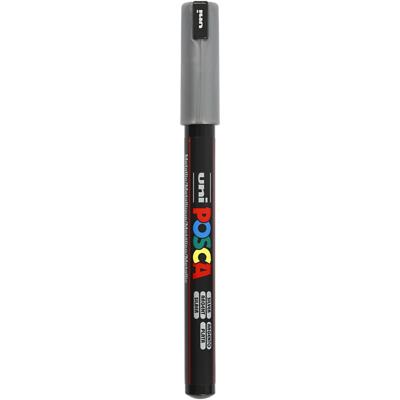 Uni-Posca Posca marker, afm pc-1mr, lijndikte 0,7 mm, extra-fijn, zilver, 1 stuk