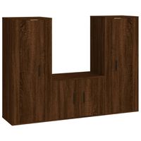 The Living Store TV Meubel Set - Bruineiken - 2x 40x34.5x100 cm + 1x 57x34.5x40 cm